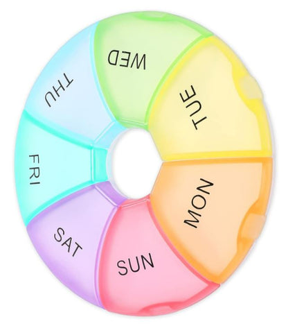 Cute Round 7 Day Week Organiser Pill Holder