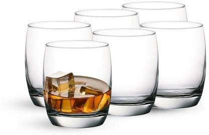 Classic Round Heavy Base Whiskey Glasses (6 pcs)(330ml)(Clear)