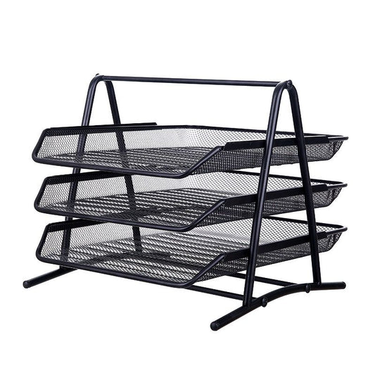 Metal Mesh Paper Tray Desk Organiser (3 Tier)