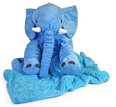 Large Elephant Pillow with Blanket