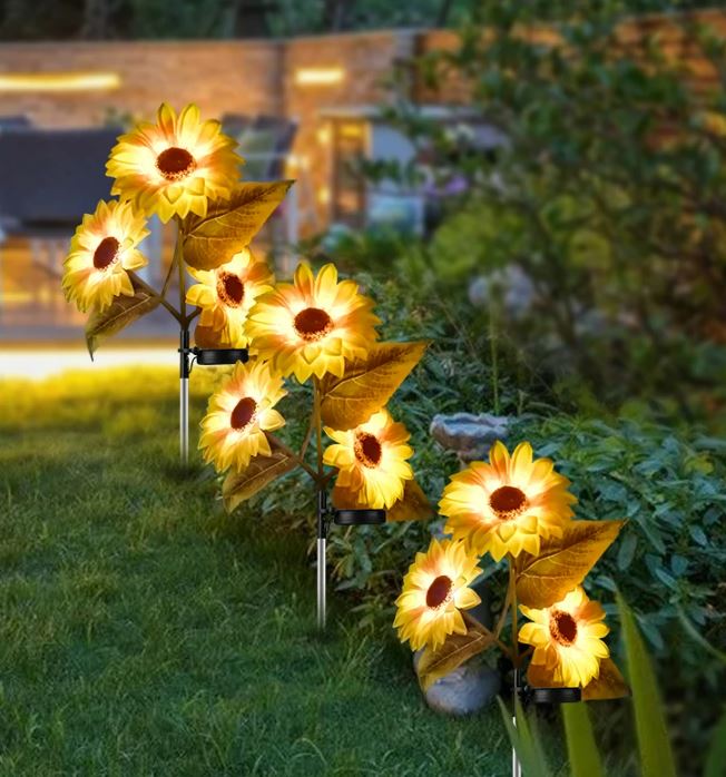 Solar LED Waterproof Sunflower Garden Light (2pcs)