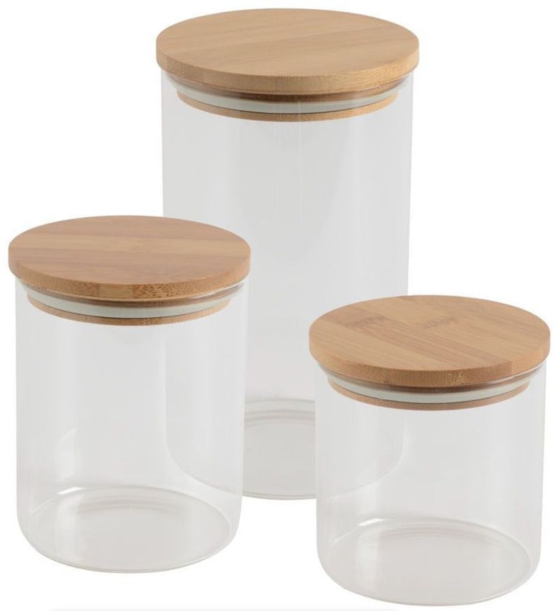 Round Glass Cylinder With Bamboo Lid (200x80cm)(Each)