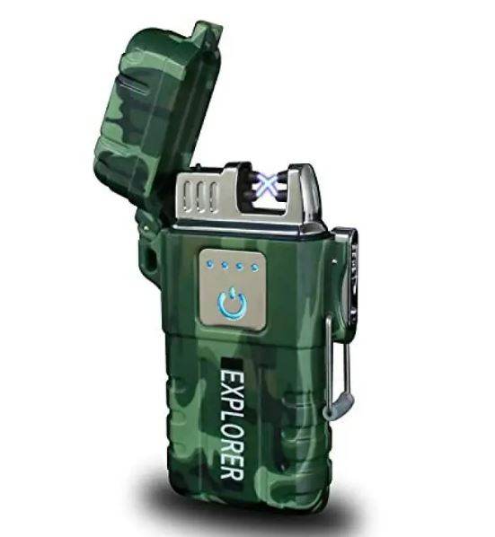 Arc Metal Rechargeable Lighter (Orange) - DMC Wholesale