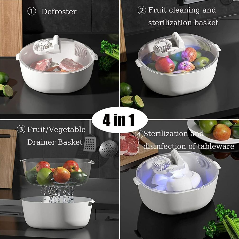 4in1 Defrosting Tray with Drip Basket