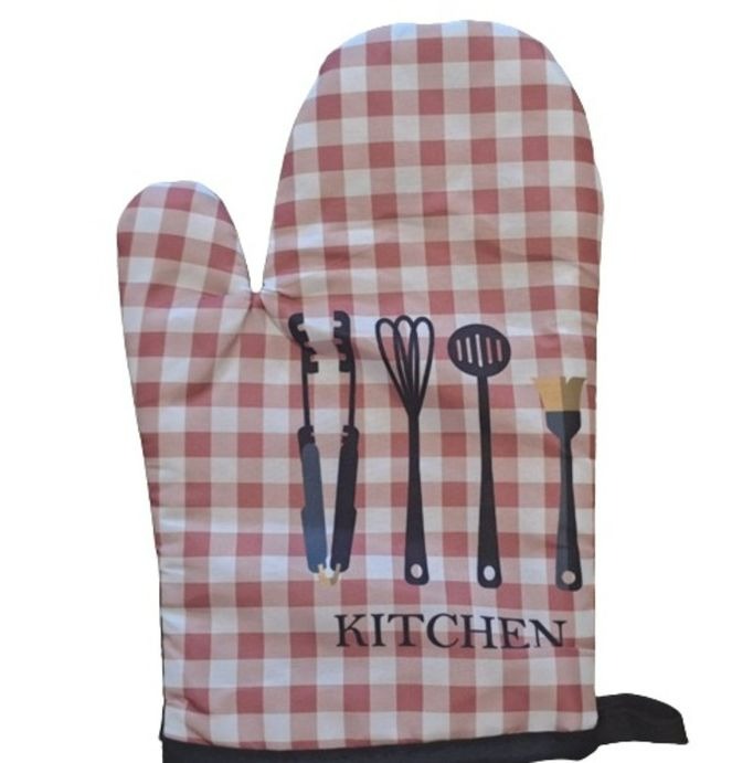 Check Oven Mitt And Potholder Set (Checkered)(2 pcs)