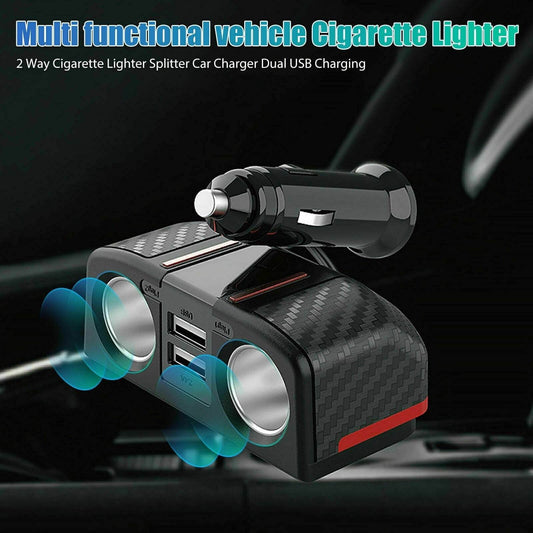 Dual USB Charger Splitter 12V Outlet Power Adapter - DMC Wholesale