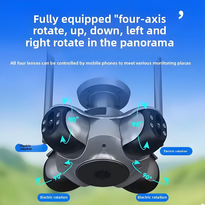 4 Lens WiFi Surveillance Security Tracking Cam