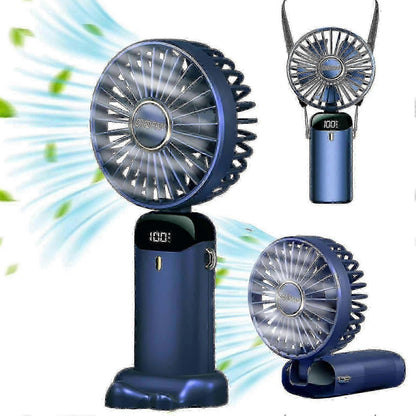 Mini Portable Fan USB Rechargeable With Digital Display