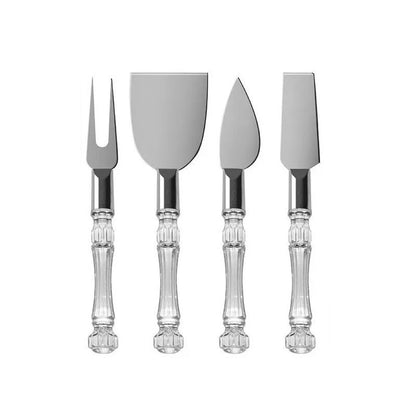 Clear Handle Cheese Knife Set (4 pcs)