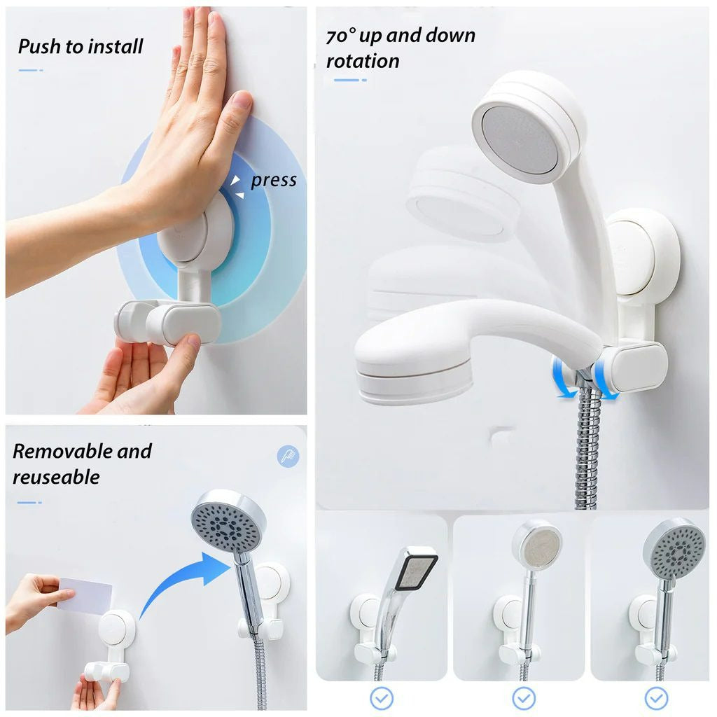 Suction Cup Adjustable Shower Head Holder