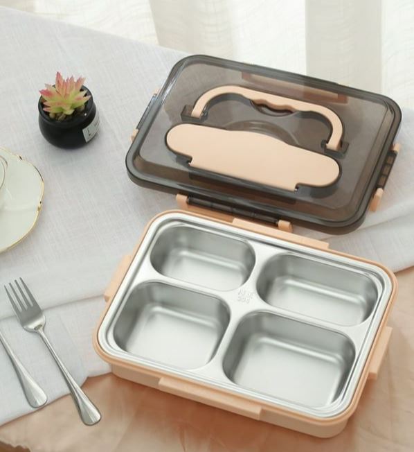 Four Compartment Rectangular Lunch Box