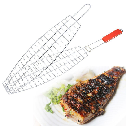 Stainless Steel Hand Grill For Fish (67x15cm)