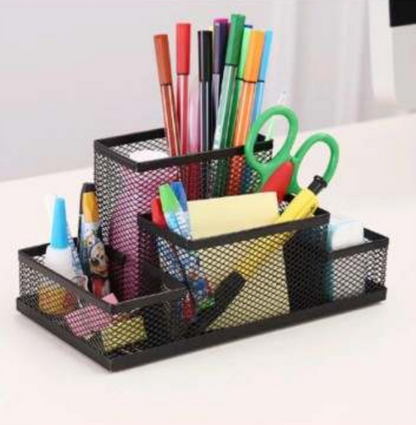 Mesh Metal Desk Stationery Organiser (4 Compartment)