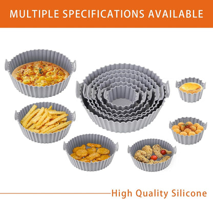 Silicone Air Fryer Liners (6 pcs)(Grey)