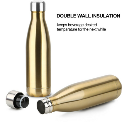 Double Wall Vacuum Insulated Stainless Steel Bottle (1L)(Black)