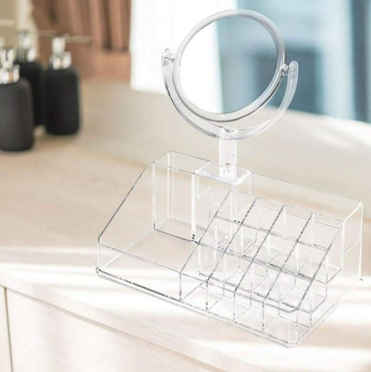 Make Up Organiser with Mirror (16 Grid)