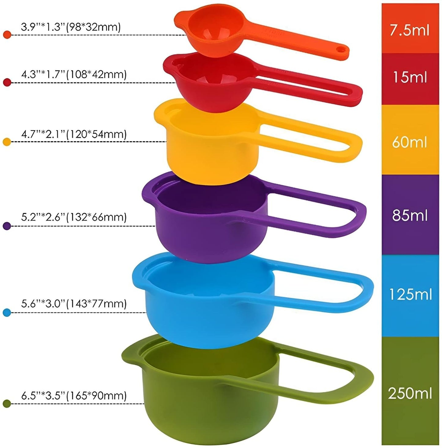 Colourful Measuring Cups and Spoons