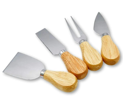 Wooden Handle Cheese Knife Set (Set A)(4 pcs)