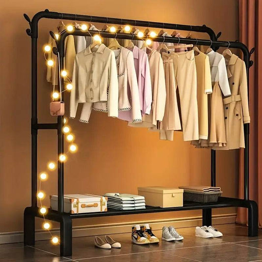 Double Rail Clothes Storage Rack (Without Wheels) - DMC Wholesale