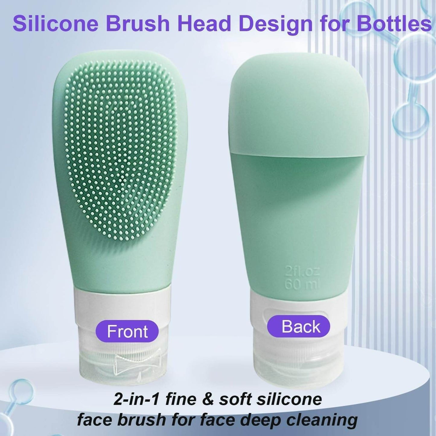 Silicone Shower Gel Scrubbing Bottle Set (90ml)(4 pcs) - DMC Wholesale