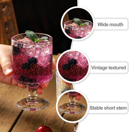 Romantic Vintage Goblet Glass Set (220ml)(6 pcs)