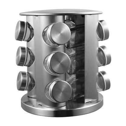 Silver Rotating Spice Carousel (12 pcs)