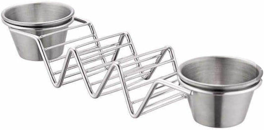 Steel Taco Holder With Sauce Bowl (Each) - DMC Wholesale