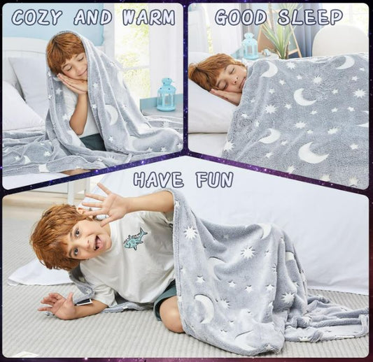 Super Soft Magic Glow In The Dark Blanket (Boy)