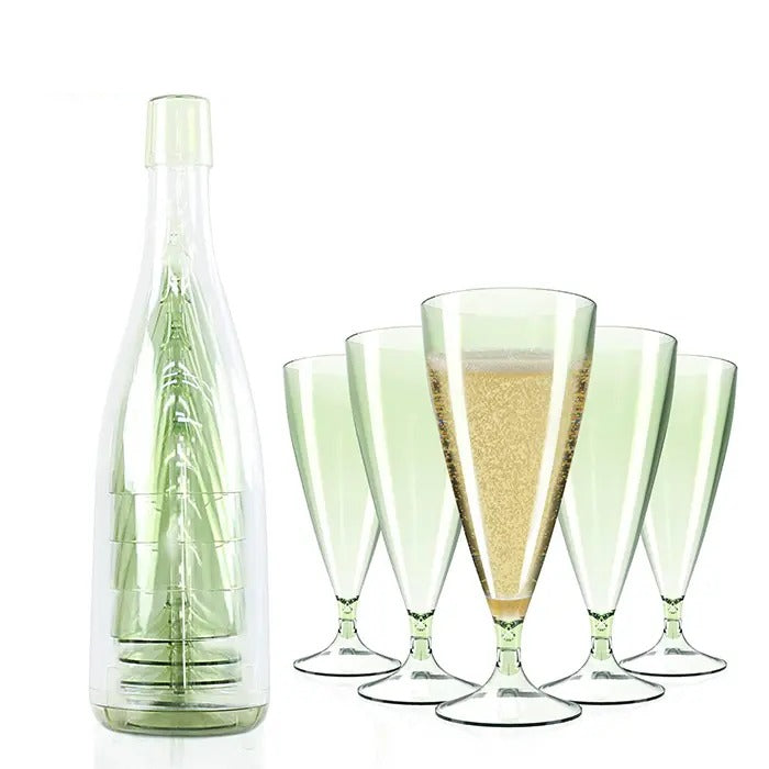 Champagne Flutes With Storage Bottle (5 pcs)