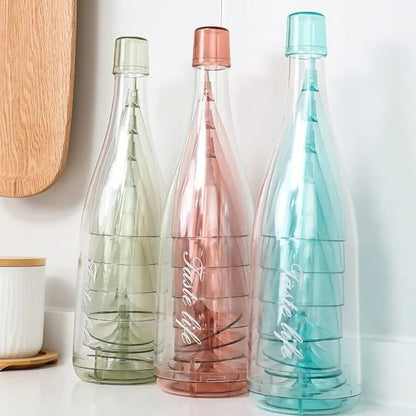 Champagne Flutes With Storage Bottle (5 pcs)