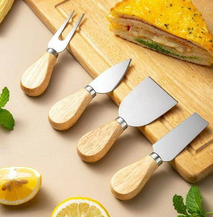 Wooden Handle Cheese Knife Set (Set A)(4 pcs)