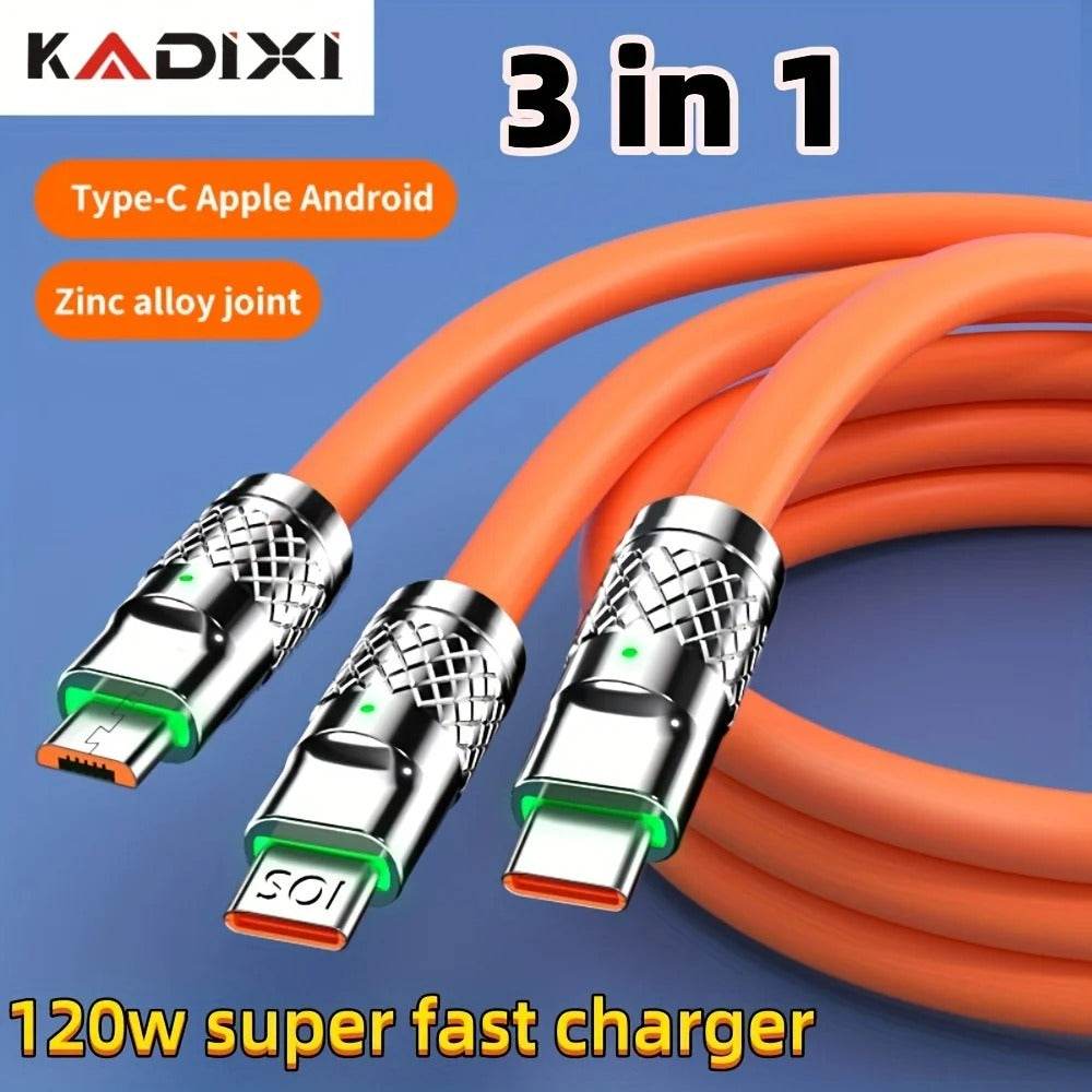 3in1 Zinc Alloy Charging Cable - DMC Wholesale