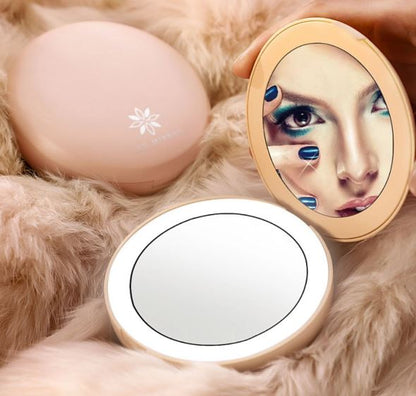 Hand Warmer With LED Makeup Mirror