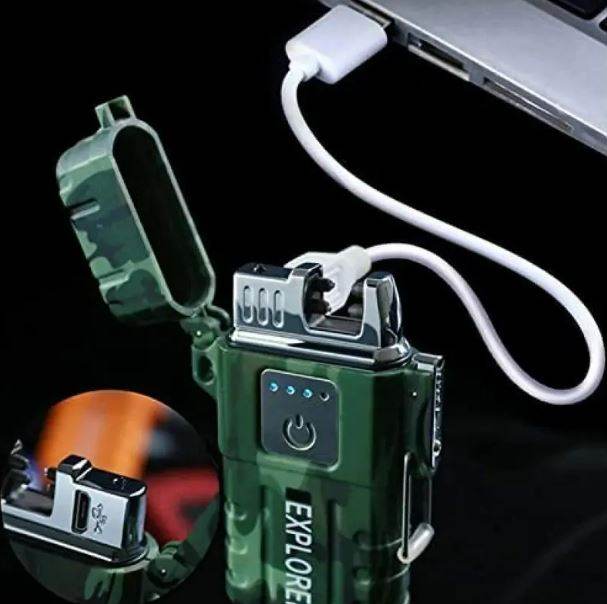 Arc Metal Rechargeable Lighter (Orange) - DMC Wholesale