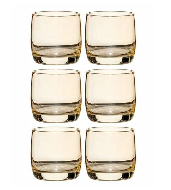 Classic Round Heavy Base Whiskey Glasses (6 pcs)(330ml)(Champagne Tint)