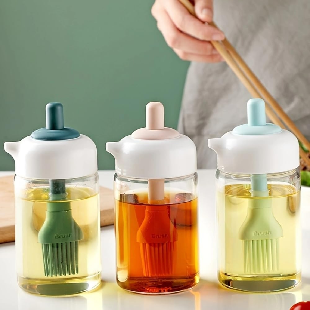 2in1 Oil Dispenser Bottle With Brush