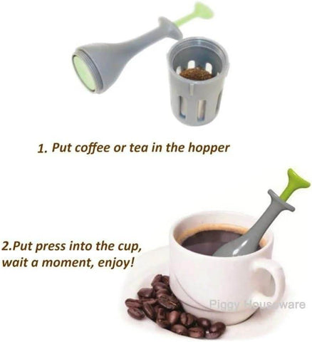 2in1 Manual Coffee Brewer And Tea Strainer - Alt View