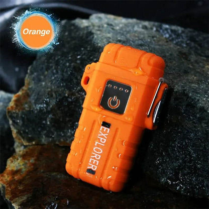 Arc Metal Rechargeable Lighter (Orange) - DMC Wholesale