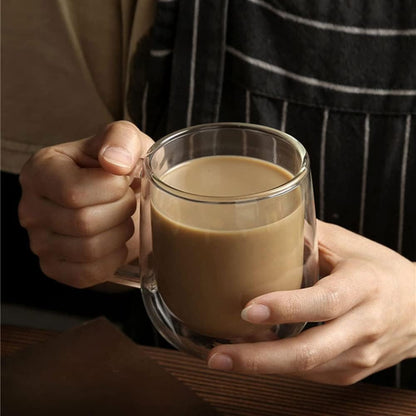 Elegant Clear Double Wall Glass Cup (450ml)(Each)
