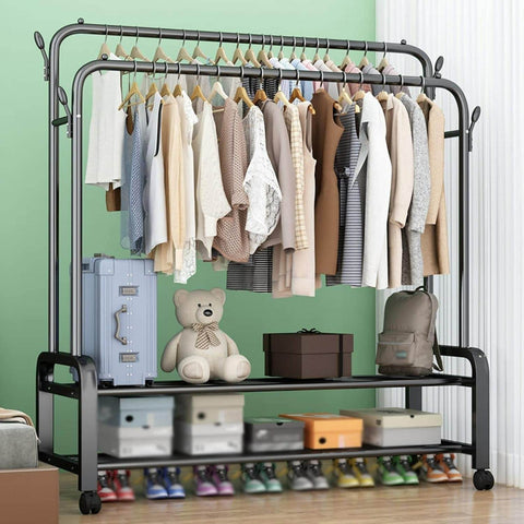 Clothing Garment Rack With Wheels - Alt View