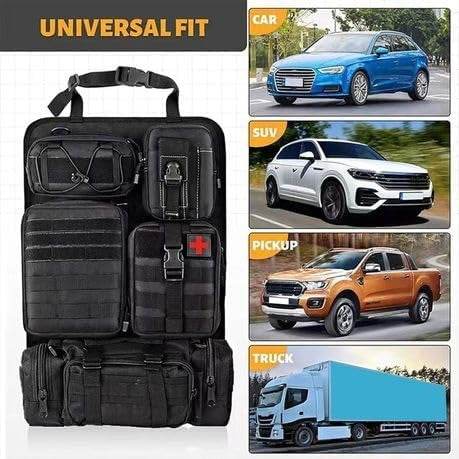Tactical Car Seat Back Organiser with 5 Bags - DMC Wholesale