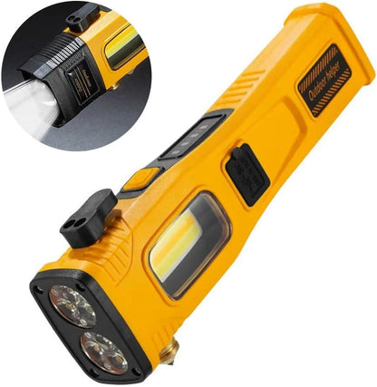 Solar Emergency Flashlight With Safety Hammer And Seatblet Cutter