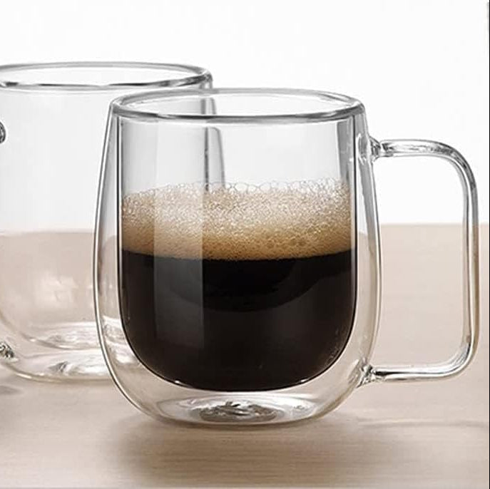 Elegant Clear Double Wall Glass Cup (450ml)(Each)