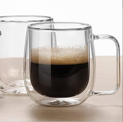 Elegant Clear Double Wall Glass Cup (450ml)(Each)