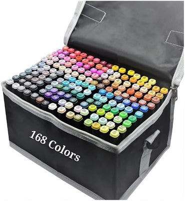 Touch 168pc Double Sided Markers Art Gift Set with Carry Case