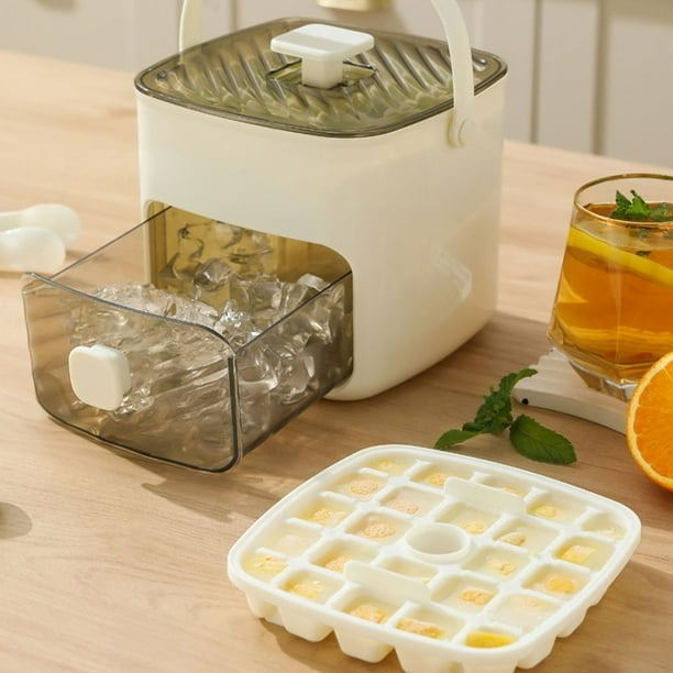 Easy Press Ice Cube Tray With Drawer