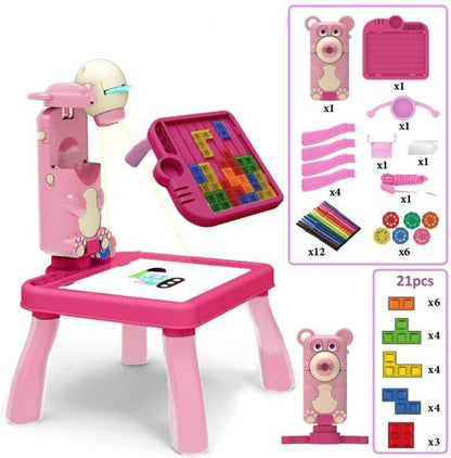 4in1 Writing Painting board with LED Projector Toy Table