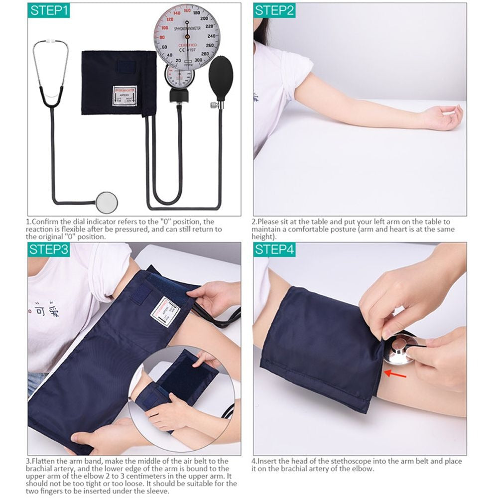 Manual Blood Pressure Monitor Measure And Stethoscope