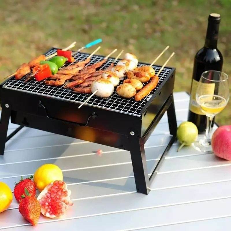 Portable Outdoor Stainless Steel Foldable BBQ Grill Pit - DMC Wholesale