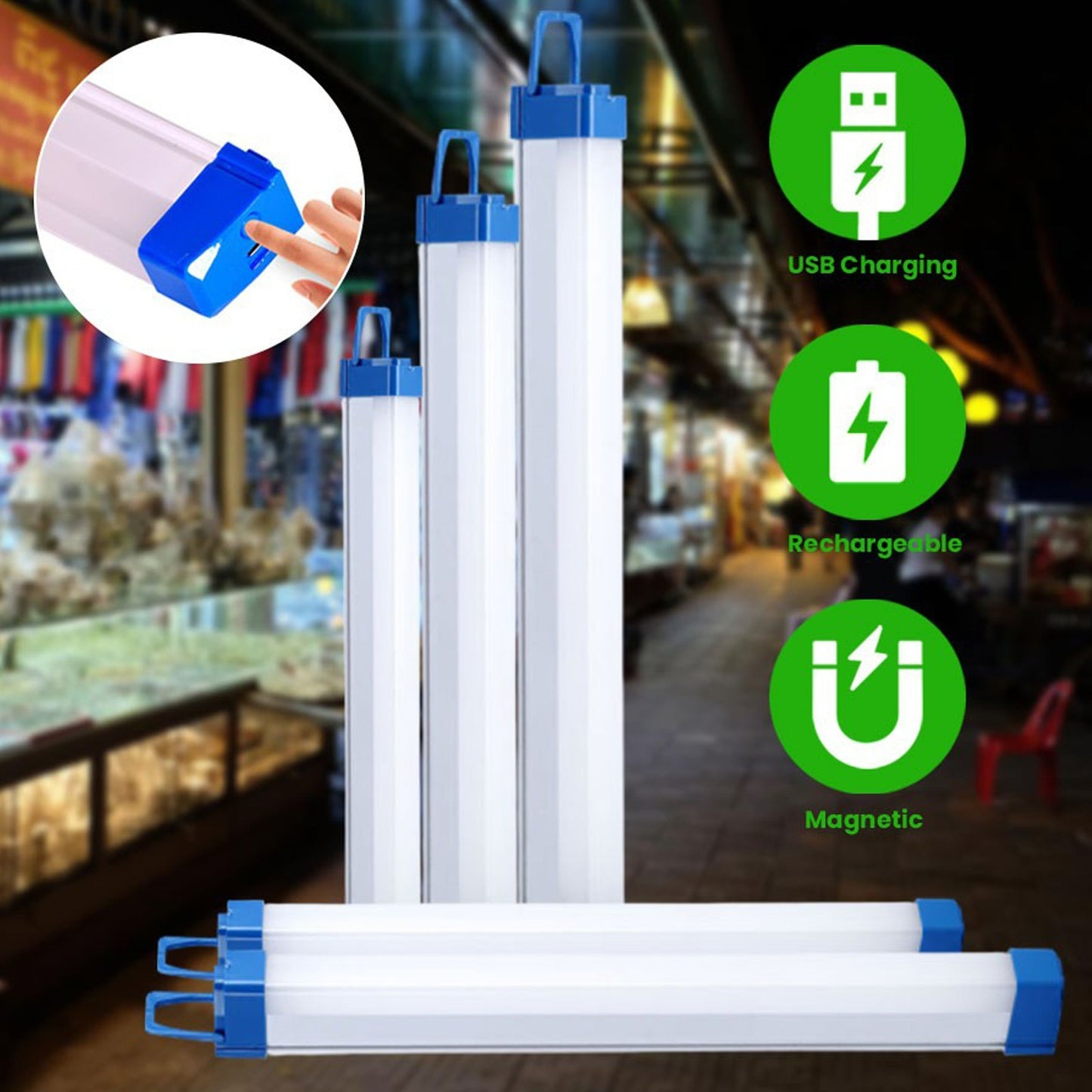 Rechargeable Portable LED Tube Light (72cm)